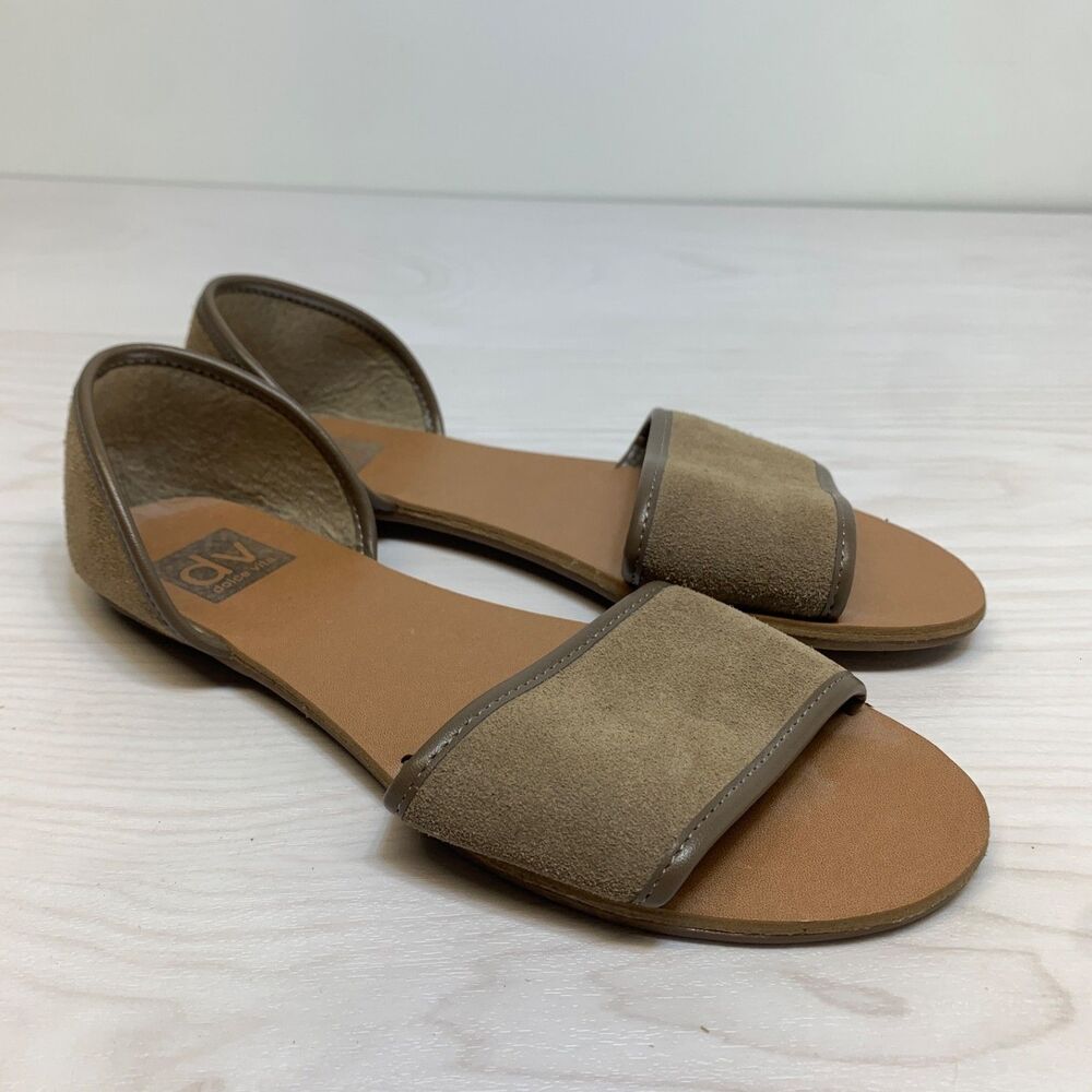 Women's Dolce Vita Band‎ Slip On Sandal Brown Size 8 Flat